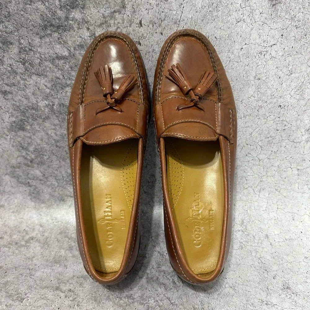 Cole Haan Pinch Tassel Loafer Mens 8.5 Brown Air C06982 Leather Slip On Dress